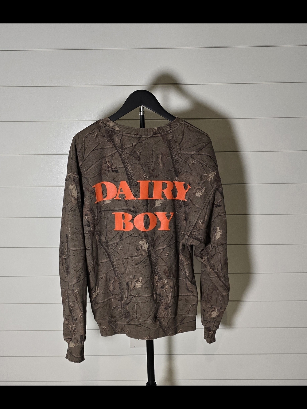 Dairy Boy Limited Evergreen Camo/Orange Sweatshirt - Orange Logo S RARE